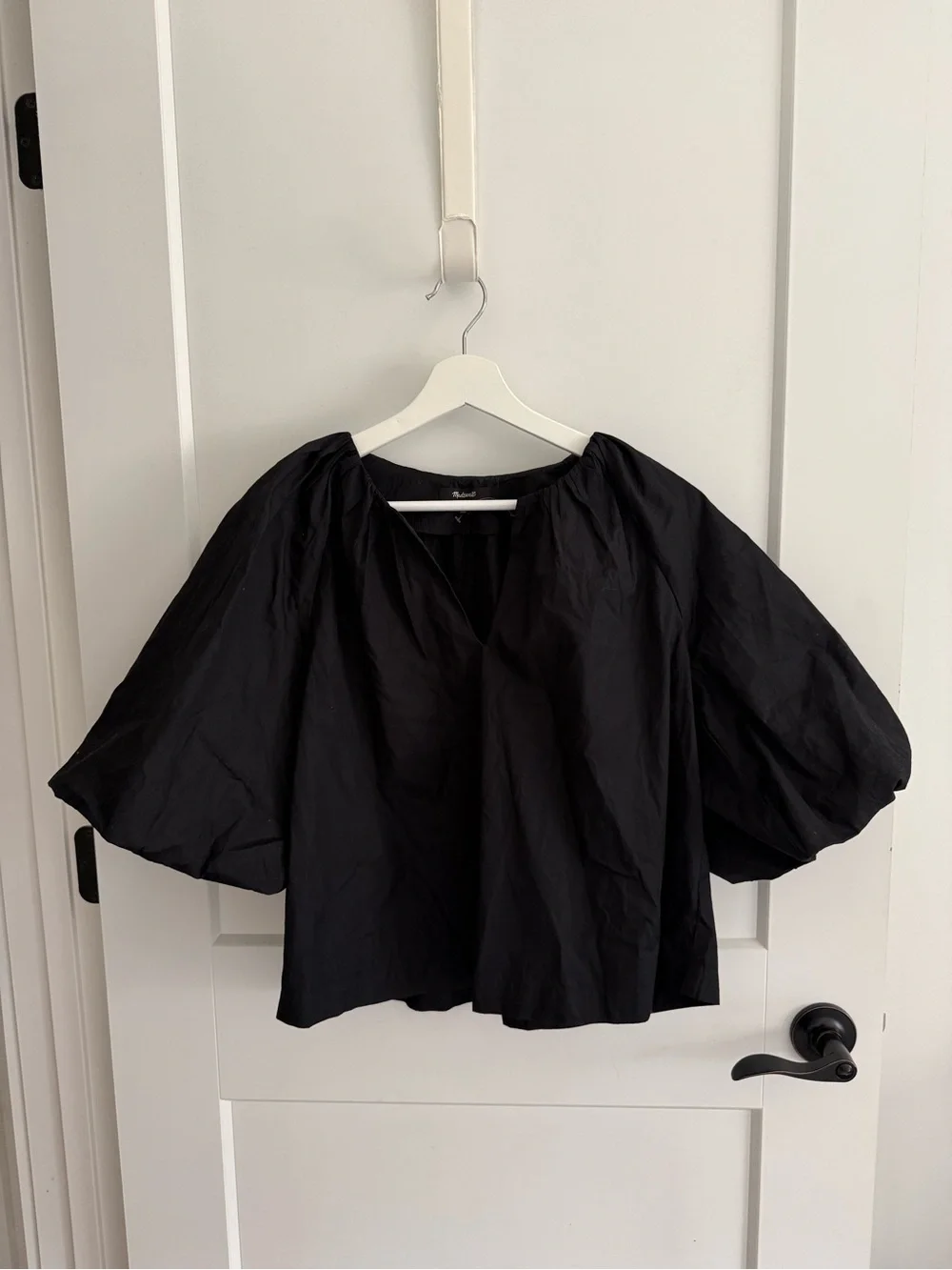 Madewell Bubble Sleeve Top in Black